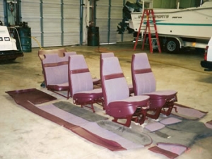 Cloth airplane seat upholstery