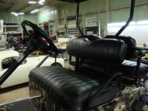 Custom golf cart seat reupholstery
